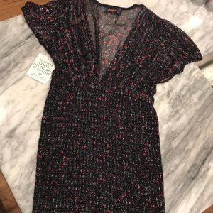 Free People V Neck Bodycon Short Sleeve Dress